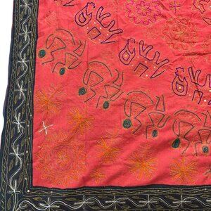 Vintage Hand-embroidered Indian Tapestry or Wall Decor